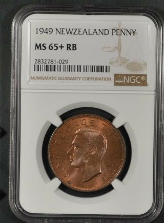 1949 NGC MS65,  RB ZEALAND PENNY 3
