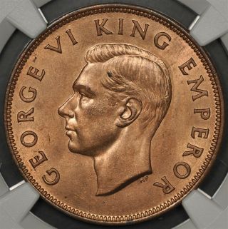 1943 Ngc Ms65rb Zealand Penny