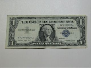 One 1 Dollar Silver Certificate Series 1957 A Blue Seal $1 Old Us Paper Money