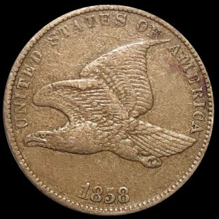 1858 Flying Eagle Cent About Uncirculated High End Philadelphia Copper Penny Nr
