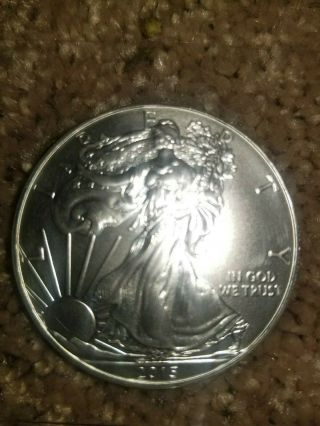 2015 Silver Eagle 1 Oz Fine.  999 Silver Bu Coin