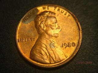 1980 Lincoln Memorial Cent Error Obverse Off Set Rim 2 Small Cuds