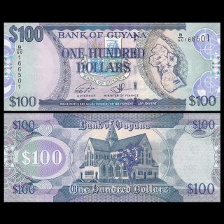 Guyana 100 Dollars,  Nd (2016),  P - 36,  Unc