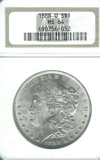 1888 - O Morgan Dollar : Ngc Ms64 Blazing White