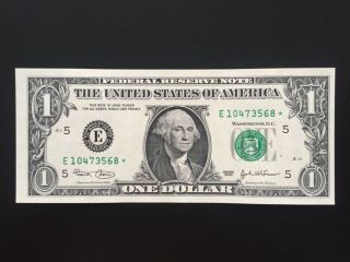 Wow Star Note 2003 $1 Dollar Bill (richmond “e“),  Uncirculated