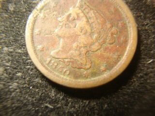 1850 Full Date Braided Hair Half Cent Decent Coin Del 1