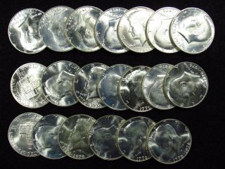 1976 Kennedy Half Dollar 40 Silver Gem Bu 20 Coin Full Roll