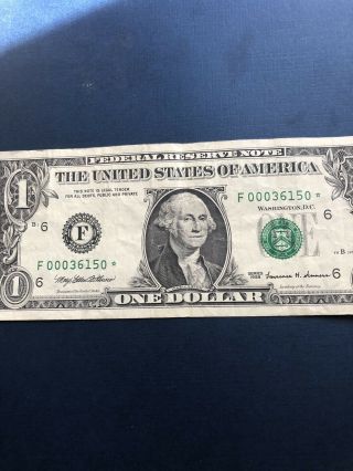 Atlanta Federal Reserve - 1999 $1 Star Note Low Serial Number