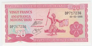 Burundi P 27 D - 20 Francs 2005 - Unc