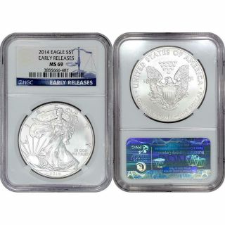 2014 American Silver Eagle - Ngc Ms 69 Early Release