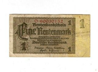 Xxx - Rare German 1 Rentenmark 3.  Reich Nazi Banknote 1937 Ok Con