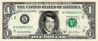 Dean Martin On A Real Dollar Bill Cash Money Collectible Memorabilia Celebrity