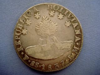 1837 Bolivia - 8 Soles - Silver Coin - 1036 5