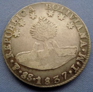 1837 Bolivia - 8 Soles - Silver Coin - 1036 6
