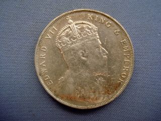1907 Straits Settlement - 1 Dollar - Edward VII - Silver Coin - 62530 2