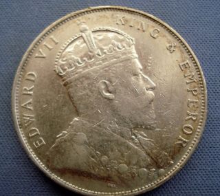 1907 Straits Settlement - 1 Dollar - Edward VII - Silver Coin - 62530 4