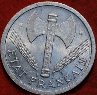 Uncirculated 1943 - B France 2 Francs Aluminum Foreign Coin