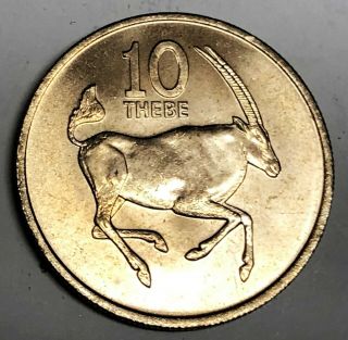 C9158 Botswana Coin,  10 Thebe 1976 Unc.