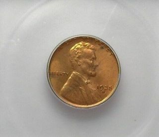 1935 - S Lincoln Wheat Cent Icg Ms66,  Valued At $800