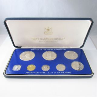 1975 Republic Of The Philippines 8 Coin Proof Set Franklin Sterling Silver