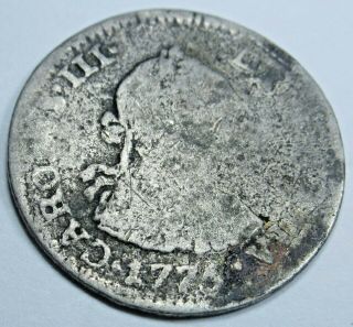 1775 Jr Spanish Silver 1/2 Reales Piece Of 8 Real Colonial Pirate Treasure Coin