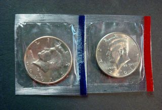2001 - P,  D UNCIRCULATED KENNEDY HALF DOLLARS SHIPS IN CELLOPHANE 2