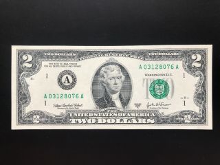 2003 A $2 Two Dollar Bills (boston " A "),  Uncirculated