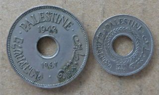 Palestine 10 Mils 1942 & 5 Mils 1935.  Ep - 8000