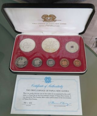 1975 First Coinage Of Papua Guinea Proof Set,  The Franklin (022150l)
