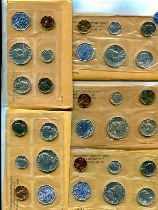 1960 - 1964 U.  S.  5 Coin Proof Set With Government Envelope 5848m