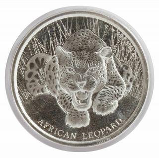 2017 1 Oz Republic Of Ghana Silver African Leopard (bu)