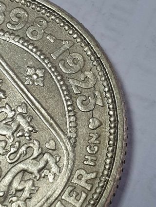 Denmark 2 Kroner 1923 Silver coin EROR broken patern 3