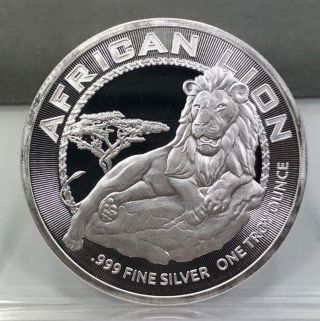 2017 $2 Niue 1oz.  999 Fine Silver African Lion Bu Coin