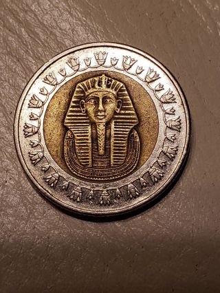 2007 Egypt One 1 Pound K.  Tut Pharaoh Egyptian Bi - Metallic Brilliant Unc Coin