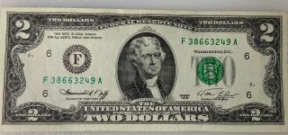 , Uncirculated Two Dollar Bill,  Crisp $2 Note,  1976,  Sequential Order Up To 5