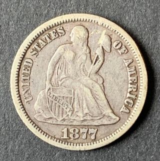 1877 Cc Liberty Seated One Dime