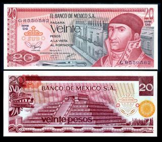 Mexico 20 Pesos 1977 P 64 D Aunc