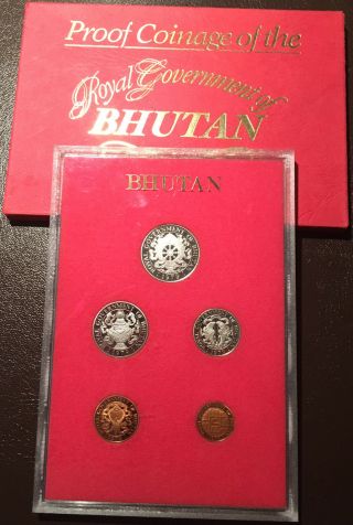 Bhutan 1979 5 Coin Proof Set By Royal - - Us - Seller