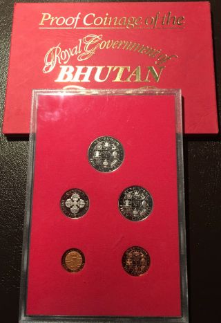 Bhutan 1979 5 coin Proof Set by Royal - - US - Seller 2