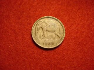 Belgian Congo 1 Franc 1949 Ef
