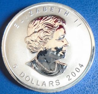 CANADA: 2004 $5 Maple Leaf Monkey Privy 1 oz.  999 silver 