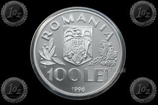 Romania 100 Lei 1996 (f.  A.  O.  - Fao) Silver Commemorative Coin (km 133) Proof