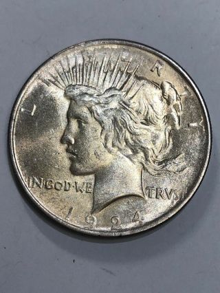 1924 Silver Liberty Peace Dollar United States Of America
