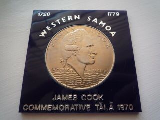 Western Samoa 1970 James Cook Commemorative 1 Dollar Cased Exc/cond