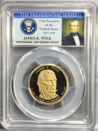 2009 - S James K.  Polk 11th President Presidential Dollar Pcgs Pr69dcam