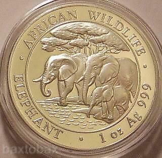 2013 Somali Wildlife African Elephant Family 1 Oz Silver Bu Minted In Germany
