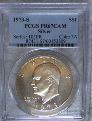 1973 S Ddo - 004 Silver Proof $1 Eisenhower Ike Dollar Pcgs Pr67dcam