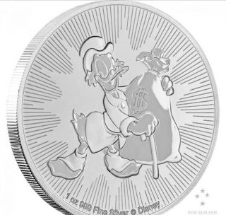 1 oz silver scrooge mcduck disney 2018 BU Niue limited edition.  999 pure 2