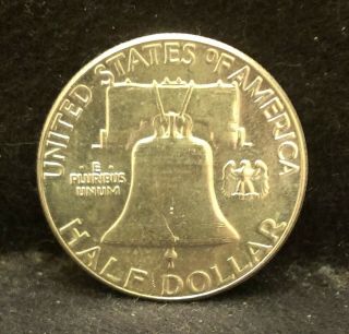 1963 United States Silver 50 Cents,  Franklin Half,  Toned Unc,  Km - 199