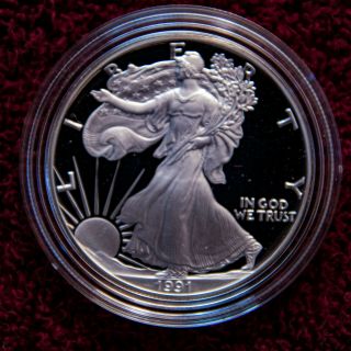 1991 Silver American Eagle Proof Coin,  Gift Box